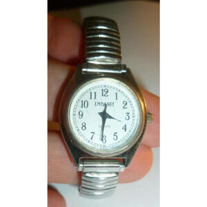 Embassy Women's Quartz Watch Silver Tone Stretch‎ Band
